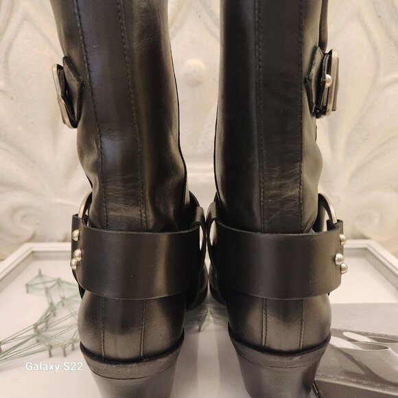 Arezzo "Kaia" Block Bootie Leather Biker style. NIB. Size 6 - Picture 8 of 12